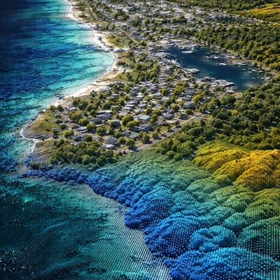 Technical LiDAR point cloud showing elevation detail and surface data from lidar mapping Pensacola FL