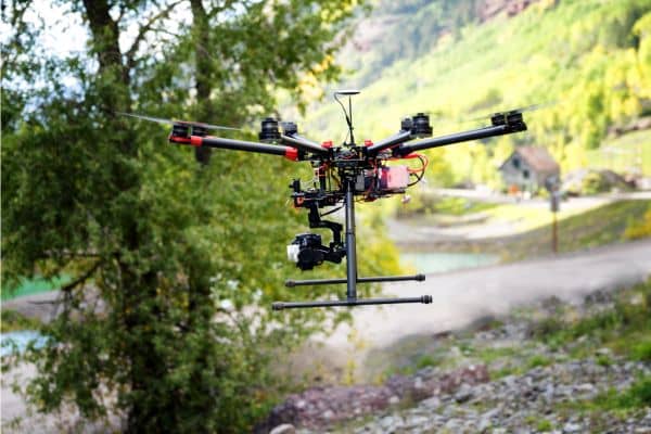 drone topographic survey jacksonville - ALTA SURVEY Florida Drone equipped with camera used for modern topographic surveys in Jacksonville to capture accurate land elevation data.