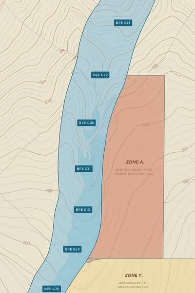 Flood zone topographic map elevation contours - ALTA SURVEY Florida Topographic flood zone map showing elevation contours used to update a home’s flood elevation certificate