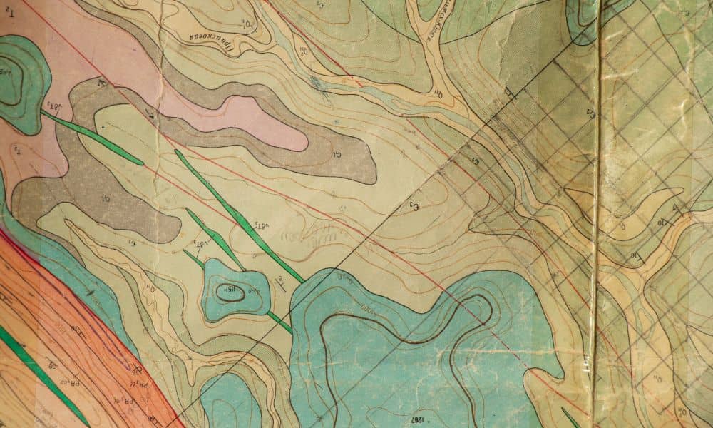 Topographic surveys showing elevation contour lines and natural drainage patterns on low-lying land